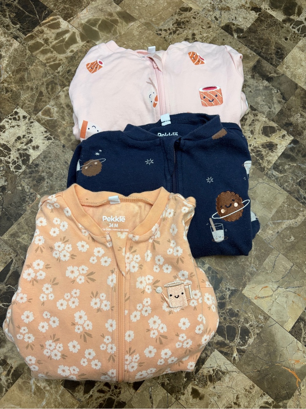 Pekkle bundles of 3 pajamas 24 months